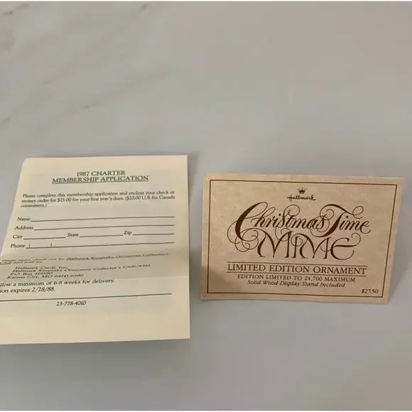 Vintage 1987 Hallmark Keepsake Mime Clown Teddy Bear Ornament - Picture 13 of 16